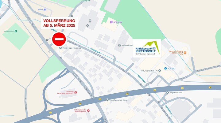 Vollsperrung Zufahrt Happurger-Straße | © DAV Hersbruck
